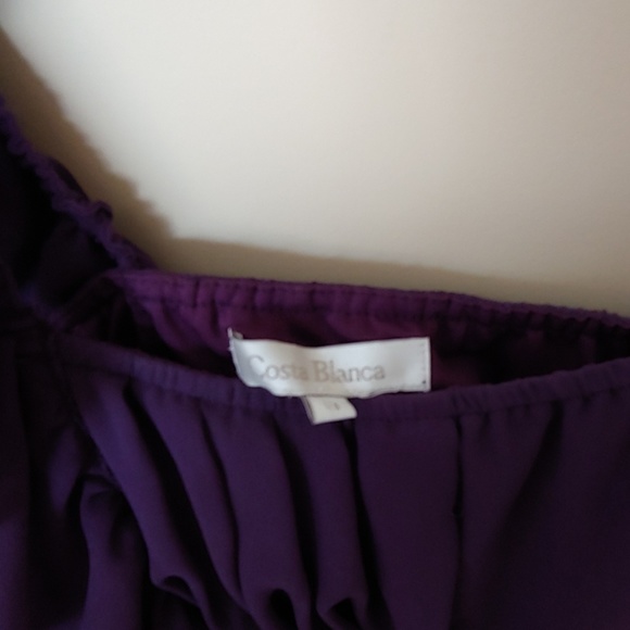 ⛱3/$20 Costa Blanca 1 Shoulder Purple Dress - Picture 5 of 5